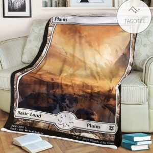 Znr 266 Plains Mtg Game Magic The Gathering Fleece Blanket