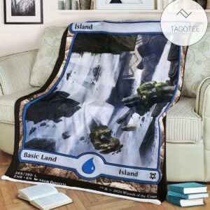 Znr 269 Island Mtg Game Magic The Gathering Fleece Blanket