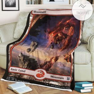 Znr 276 Mountain Mtg Game Magic The Gathering Fleece Blanket