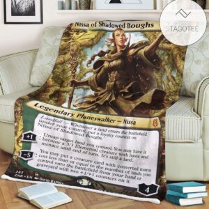 Znr 283 Nissa Of Shadowed Boughs Mtg Game Magic The Gathering Fleece Blanket