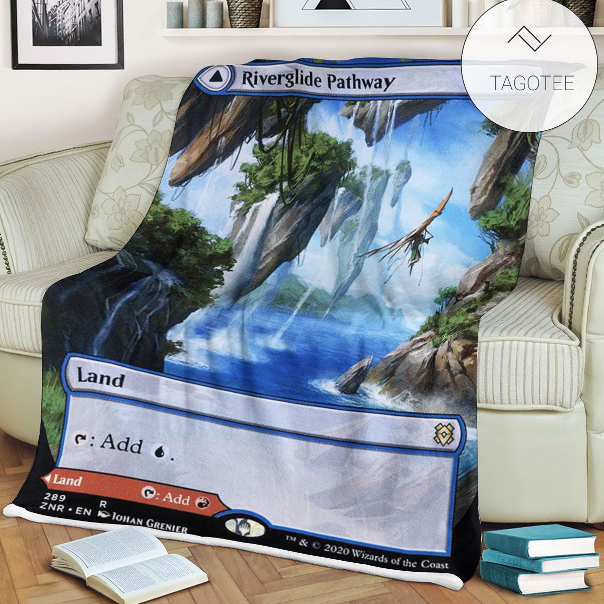 Znr 289 Riverglide Pathway Mtg Game Magic The Gathering Fleece Blanket Znr 289 Riverglide Pathway Mtg Game Magic The Gathering Fleece Blanket