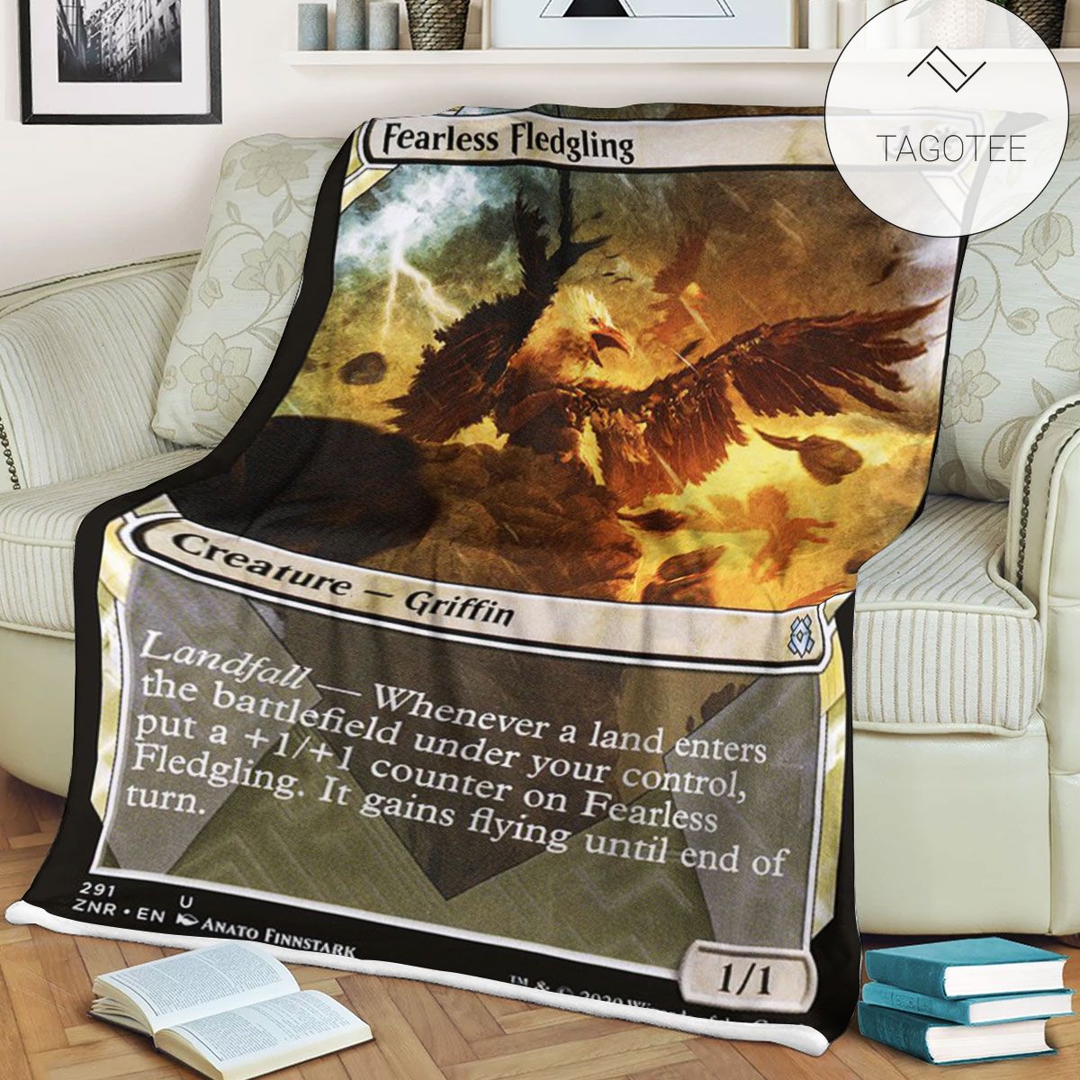 Znr 291 Fearless Fledgling Mtg Game Magic The Gathering Fleece Blanket Znr 291 Fearless Fledgling Mtg Game Magic The Gathering Fleece Blanket