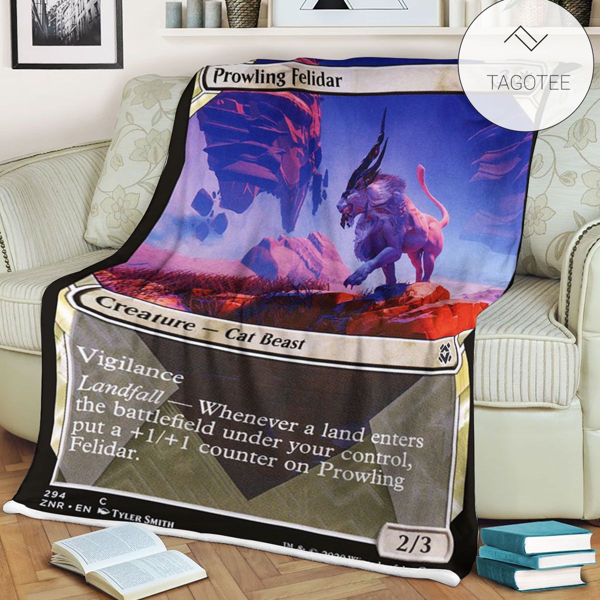 Znr 294 Prowling Felidar Mtg Game Magic The Gathering Fleece Blanket Znr 294 Prowling Felidar Mtg Game Magic The Gathering Fleece Blanket
