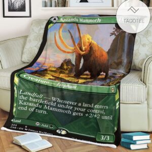 Znr 305 Kazandu Mammoth Mtg Game Magic The Gathering Fleece Blanket