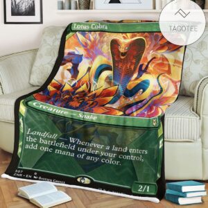 Znr 307 Lotus Cobra Mtg Game Magic The Gathering Fleece Blanket