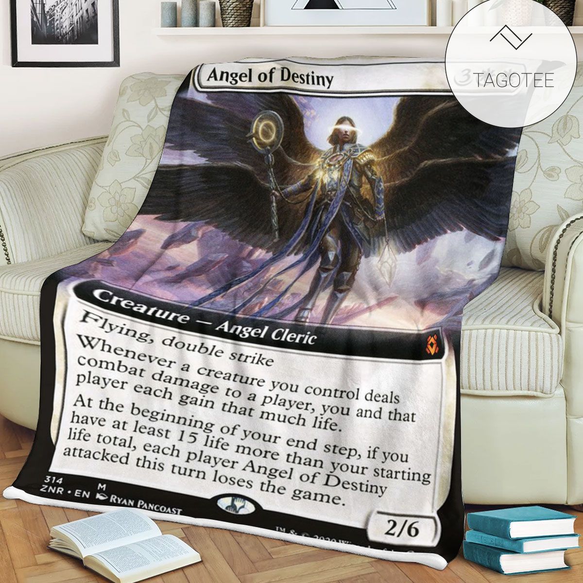 Znr 314 Angel Of Destiny Mtg Game Magic The Gathering Fleece Blanket Znr 314 Angel Of Destiny Mtg Game Magic The Gathering Fleece Blanket
