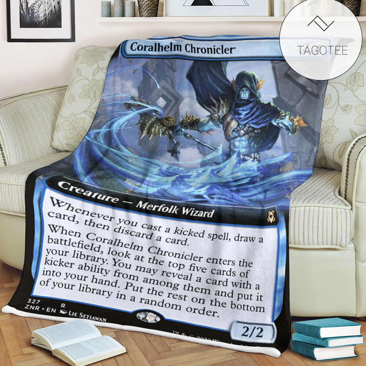 Znr 327 Coralhelm Chronicler Mtg Game Magic The Gathering Fleece Blanket Znr 327 Coralhelm Chronicler Mtg Game Magic The Gathering Fleece Blanket