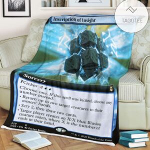 Znr 329 Inscription Of Insight Mtg Game Magic The Gathering Fleece Blanket