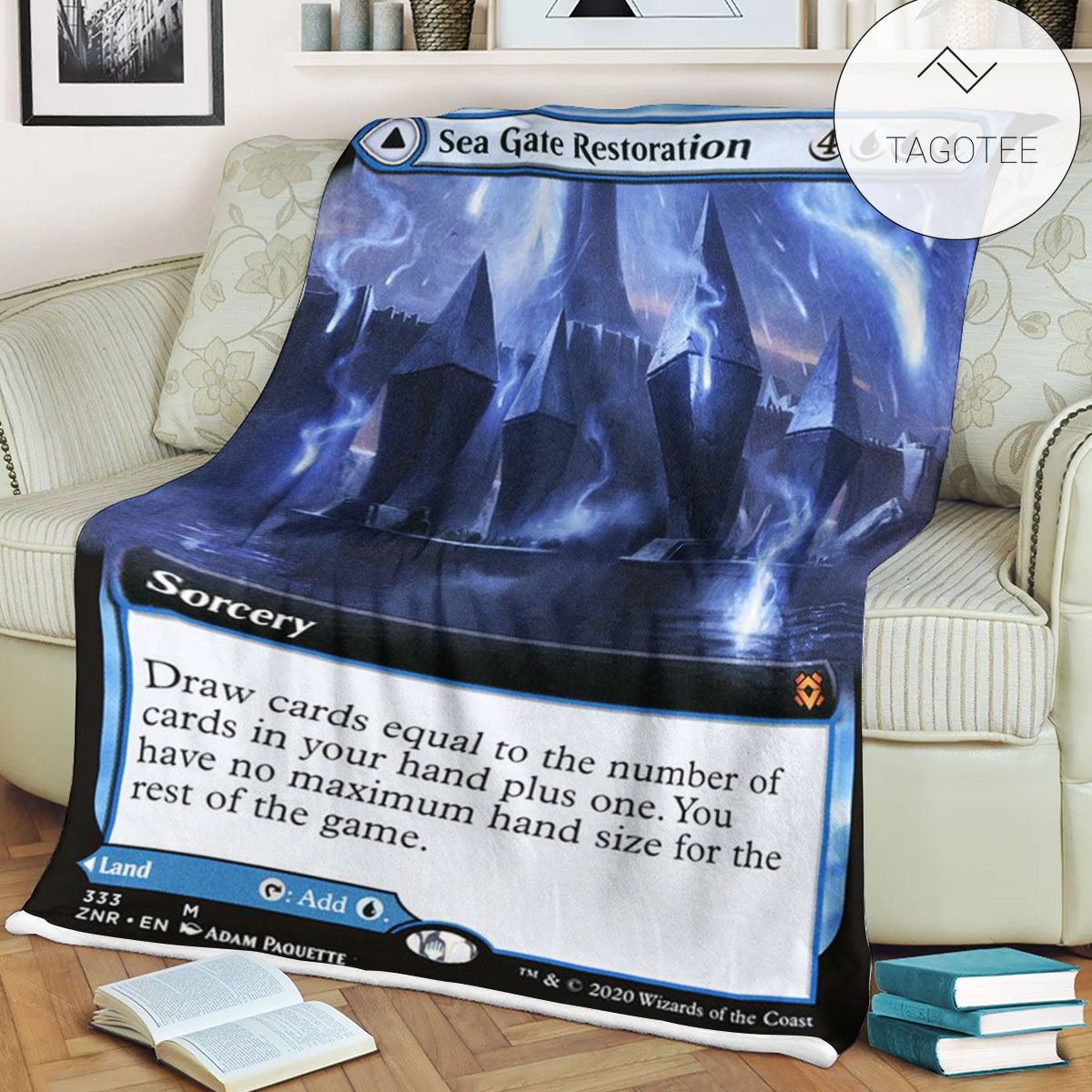 Znr 333 Sea Gate Restoration Mtg Game Magic The Gathering Fleece Blanket Znr 333 Sea Gate Restoration Mtg Game Magic The Gathering Fleece Blanket