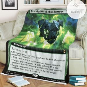 Znr 360 Inscription Of Abundance Mtg Game Magic The Gathering Fleece Blanket
