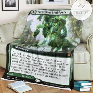 Znr 364 Turntimber Symbiosis Mtg Game Magic The Gathering Fleece Blanket