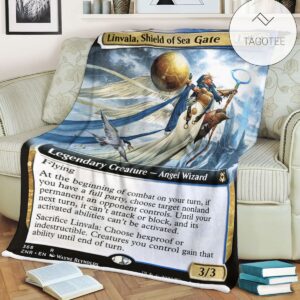 Znr 368 Linvala Shield Of Sea Gate Mtg Game Magic The Gathering Fleece Blanket