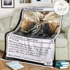 Znr 38 Shepherd Of Heroes Mtg Game Magic The Gathering Fleece Blanket