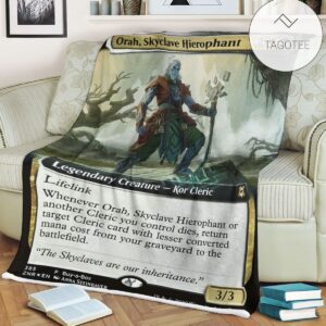 Znr 385 Orah Skyclave Hierophant Mtg Game Magic The Gathering Fleece Blanket