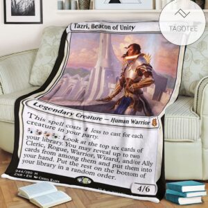 Znr 44 Tazri Beacon Of Unity Mtg Game Magic The Gathering Fleece Blanket