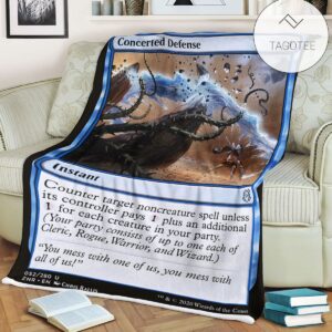 Znr 52 Concerted Defense Mtg Game Magic The Gathering Fleece Blanket