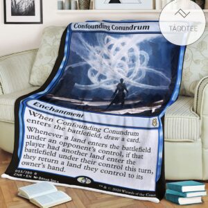 Znr 53 Confounding Conundrum Mtg Game Magic The Gathering Fleece Blanket