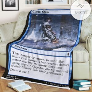 Znr 59 Glacial Grasp Mtg Game Magic The Gathering Fleece Blanket