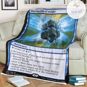 Znr 61 Inscription Of Insight Mtg Game Magic The Gathering Fleece Blanket