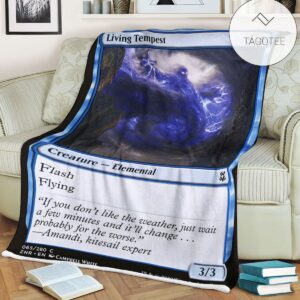 Znr 65 Living Tempest Mtg Game Magic The Gathering Fleece Blanket