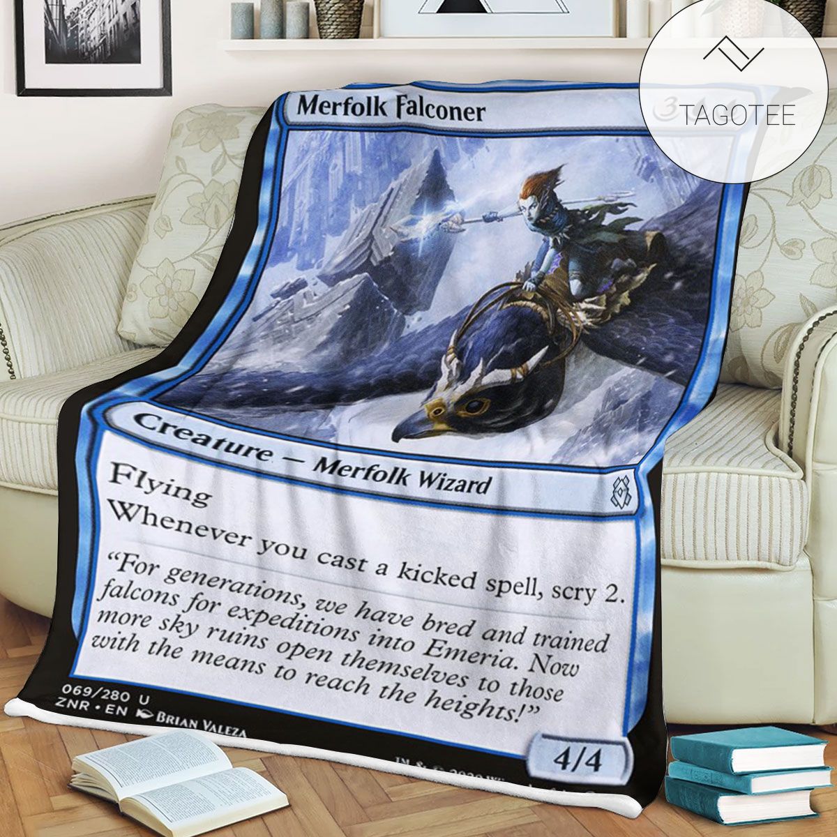 Znr 69 Merfolk Falconer Mtg Game Magic The Gathering Fleece Blanket Znr 69 Merfolk Falconer Mtg Game Magic The Gathering Fleece Blanket