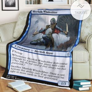 Znr 70 Merfolk Windrobber Mtg Game Magic The Gathering Fleece Blanket