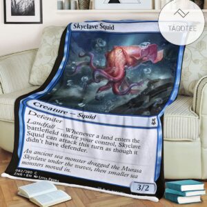 Znr 82 Skyclave Squid Mtg Game Magic The Gathering Fleece Blanket