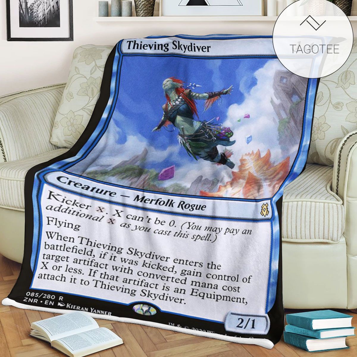 Znr 85 Thieving Skydiver Mtg Game Magic The Gathering Fleece Blanket Znr 85 Thieving Skydiver Mtg Game Magic The Gathering Fleece Blanket