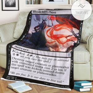 Znr 94 Bloodchief S Thirst Mtg Game Magic The Gathering Fleece Blanket