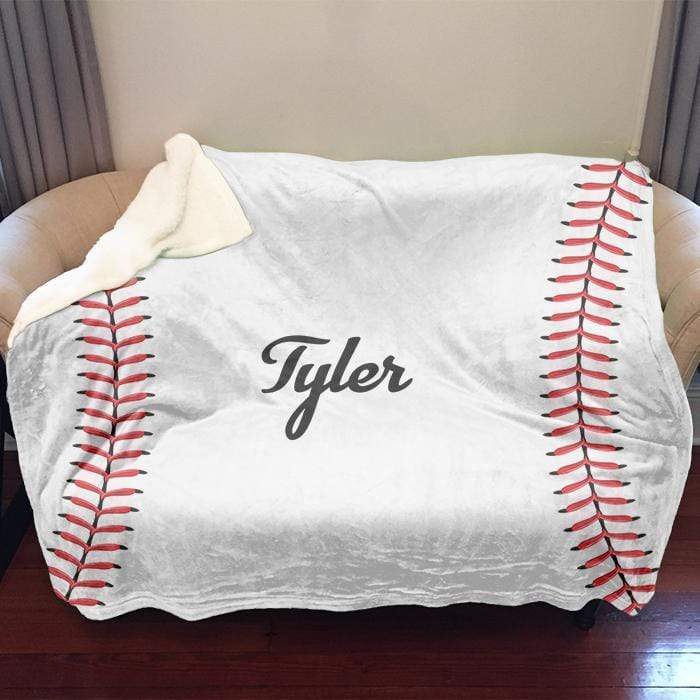 Baseball Personalized Sherpa Blanket Baseball Personalized Sherpa Blanket