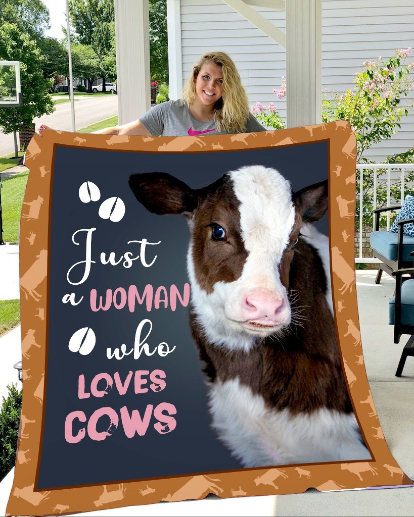 Cow Just A Woman Who Loves Cows Blanket Cow Just A Woman Who Loves Cows Blanket