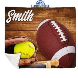 Softball Football Personalized Sherpa Blanket