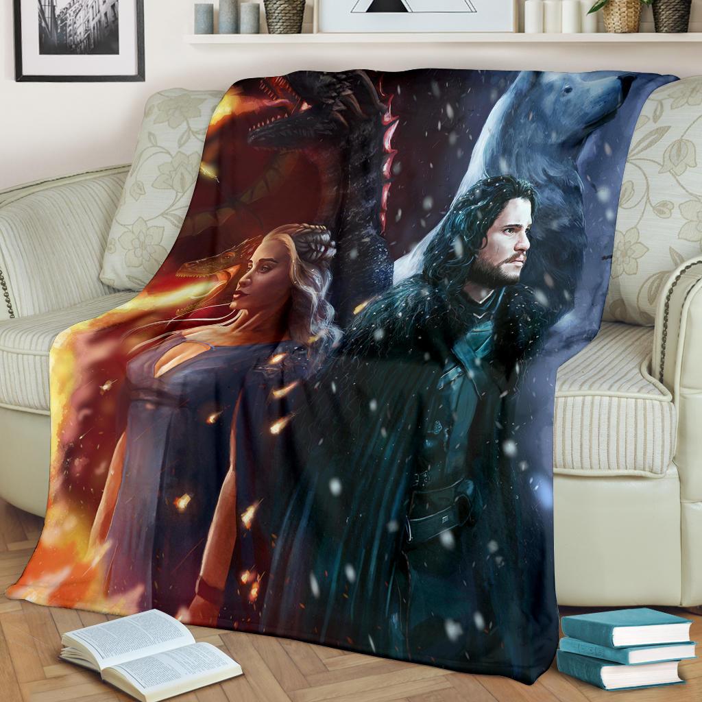 Jon Snow And Mother Of Dragon Premium Blanket Jon Snow And Mother Of Dragon Premium Blanket