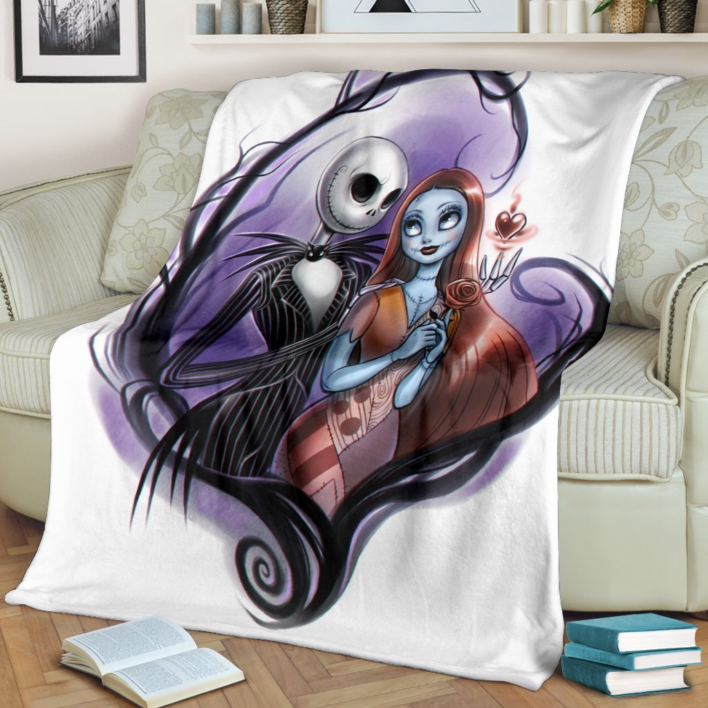 Jack Skellington And Sally Premium Blanket Jack Skellington And Sally Premium Blanket