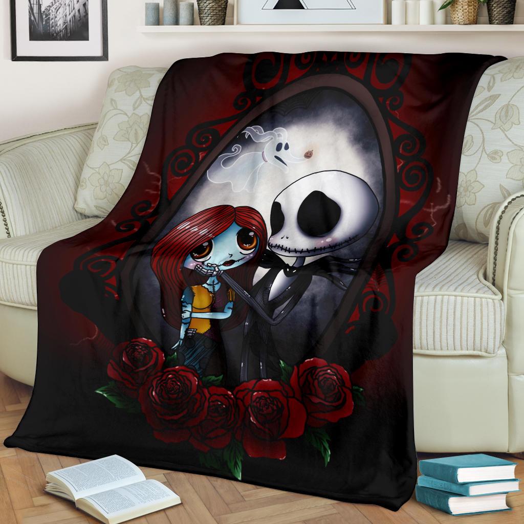 Cute Jack Skellington And Sally Premium Blanket Cute Jack Skellington And Sally Premium Blanket