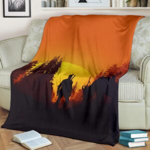 The Witcher Wild Hunt Sunset Premium Blanket