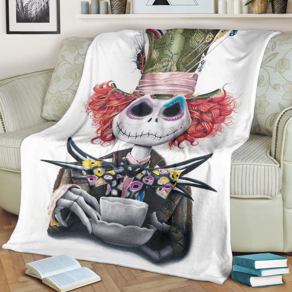 Jack Skellington Mad Hatter Premium Blanket Jack Skellington Mad Hatter Premium Blanket