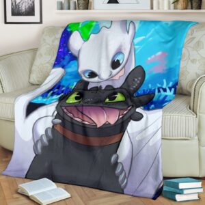 Toothless And Light Fury Premium Blanket