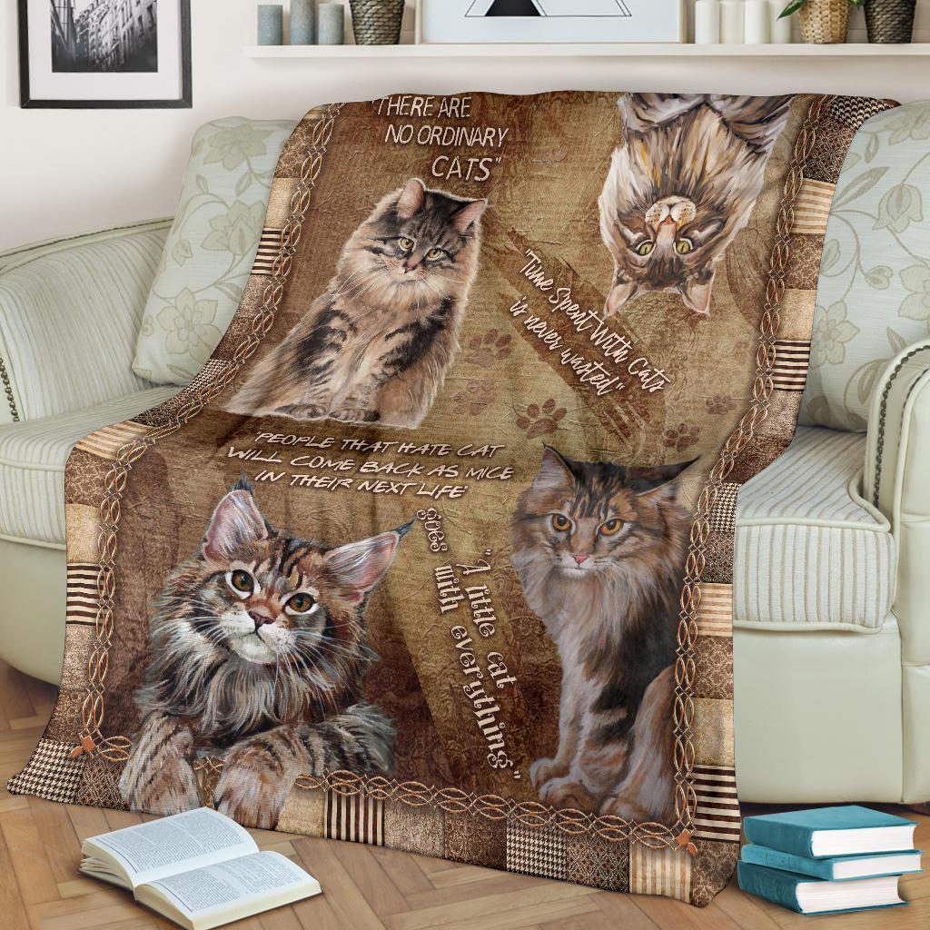 Vintage Maine Coon Cat Quotes Blanket Vintage Maine Coon Cat Quotes Blanket