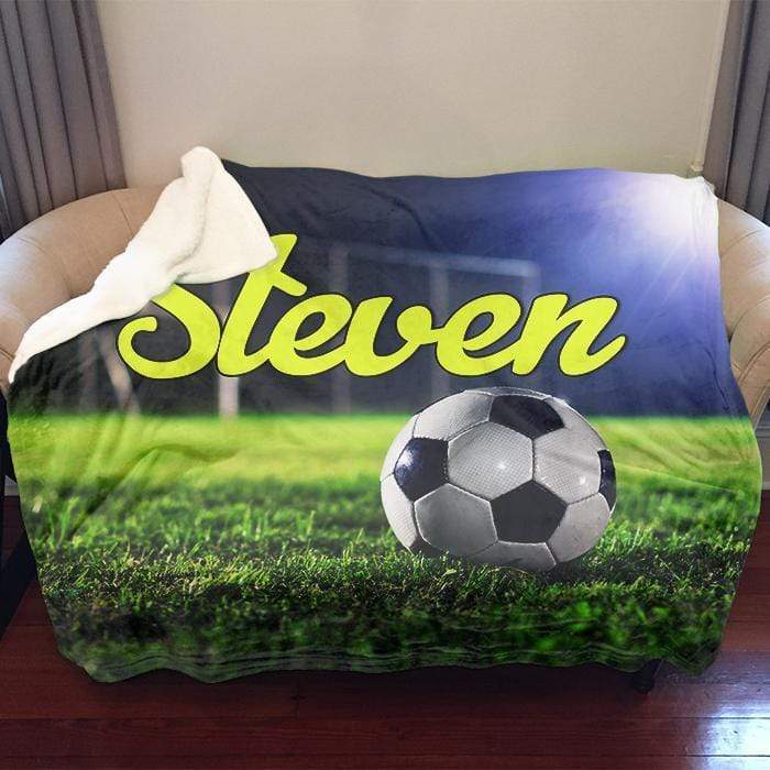 Soccer Personalized Sherpa Blanket Soccer Personalized Sherpa Blanket