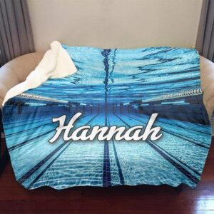 Personalized Competitive Swimming Sherpa Blanket