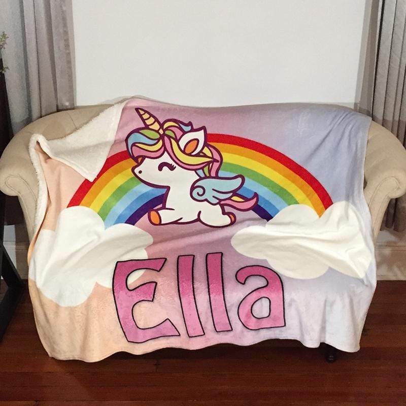 Unicorn Personalized Sherpa Blanket Unicorn Personalized Sherpa Blanket
